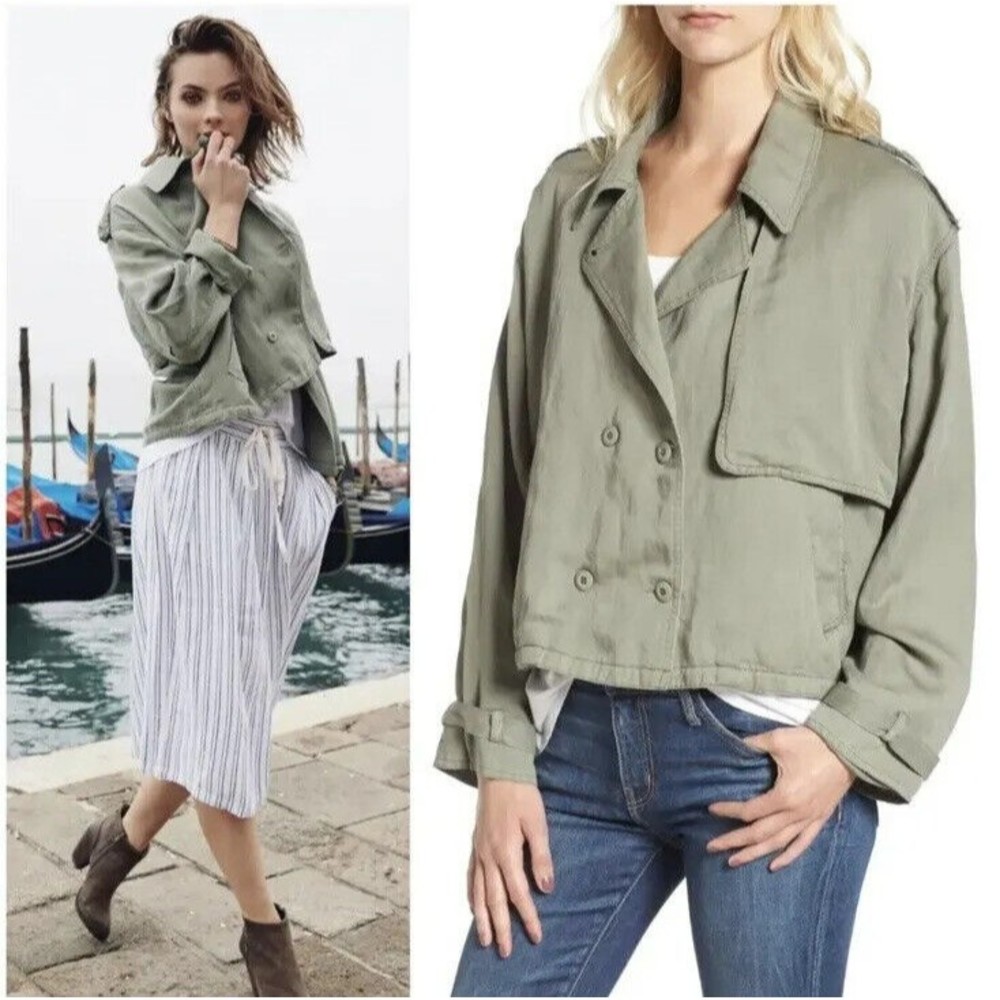 Rails Size S Barclay Crop Utility Jacket Olive Gr… - image 8